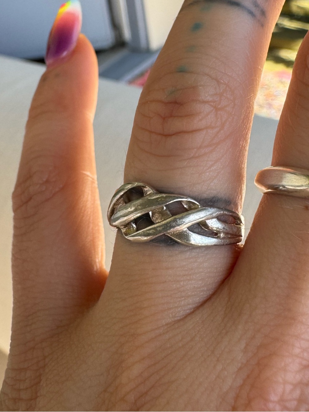 Sterling Silver Open Weave Ring Size 6 - Picture 9 of 9